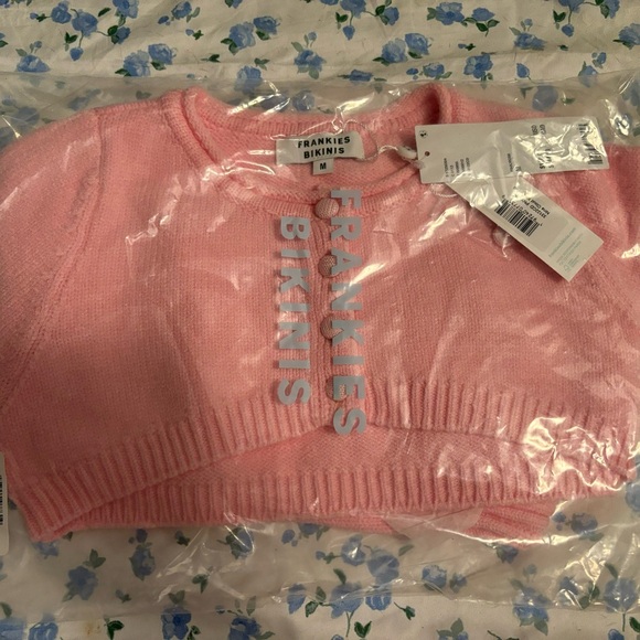 Frankies bikinis X out from under Nina cloud knit shrug sweater pink size medium - Picture 5 of 5